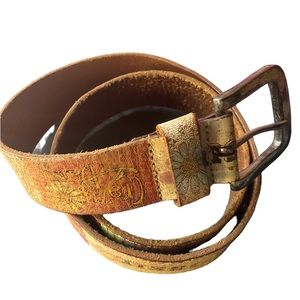 American vintage leather fossil belt